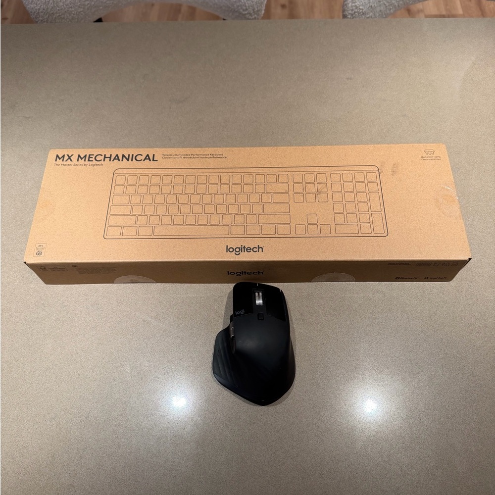 Logitech MX Mechanical Keyboard and MX Master 3S Mouse in Black